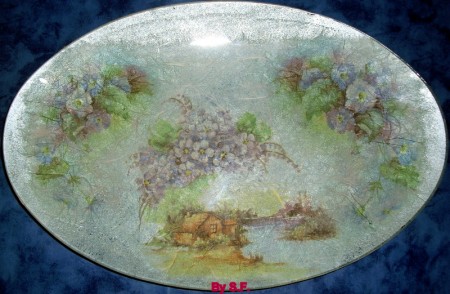 Travessa Oval Decorativa em Vidro Mod.2